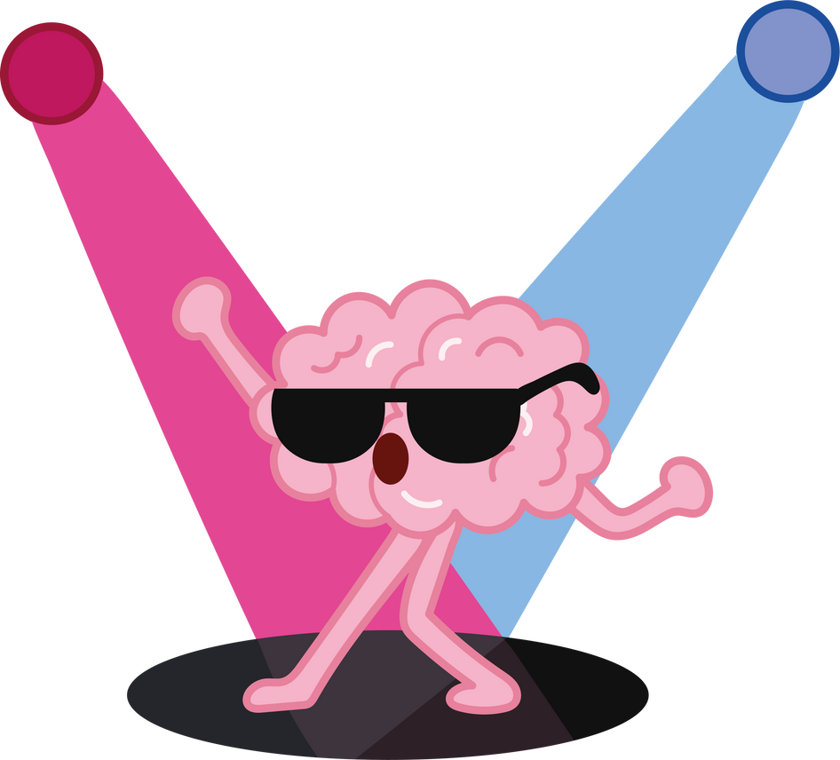 cartoon brain dancing