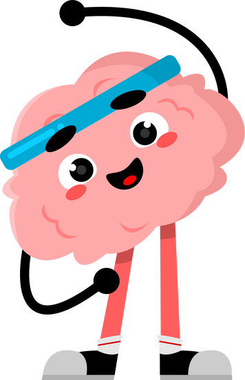 cute brain doing sport